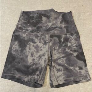 Lululemon Athletica Gray Bike Shorts with High-Rise Waistband